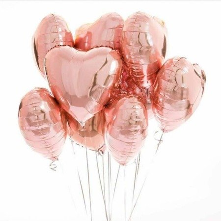 Balloon Foil - Gold rose gold Rose Heart 46 cm, Grabo