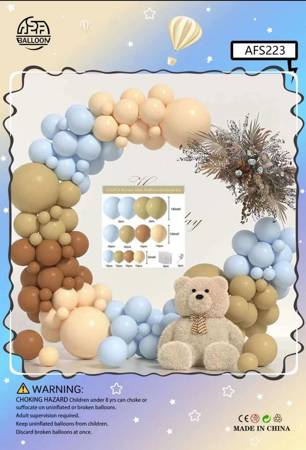 Balloon Garland Brown & Blue, 126 pcs.