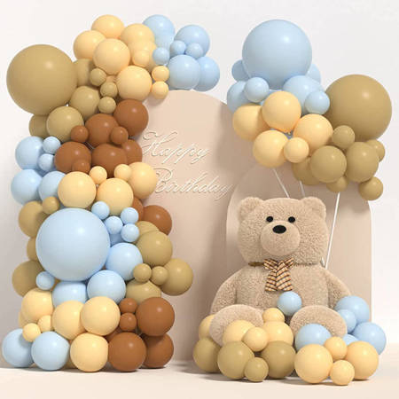 Balloon Garland Brown & Blue, 126 pcs.