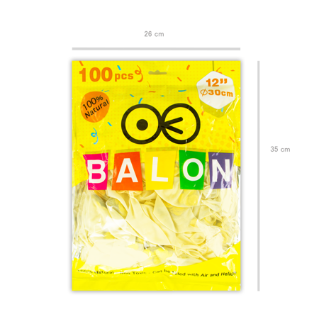 Balloons transparent with gold confetti, 30cm, 100 pcs.