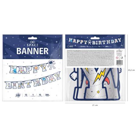 Banner Happy Birthday Cosmos 220x16cm