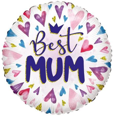 Best Mum foil balloon round, 46 cm