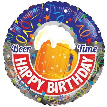 Birthday balloon with a beer mug "Happy Birthday", 46 cm