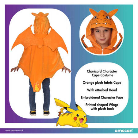 Child Costume Charizard Pokemon Cape 