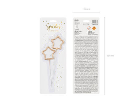 Cold fires golden stars 16.5 cm, 2 pieces