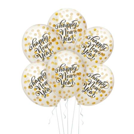 Confetti balloons - Happy New Year, 30cm, 100 pcs.