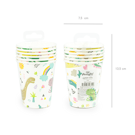 Cups in dinosaurs, 6 pcs.