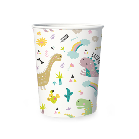 Cups in dinosaurs, 6 pcs.