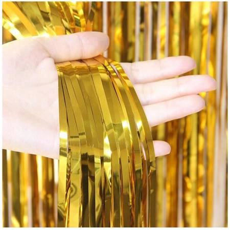 Decorative curtain, gold, 100 cm x 200 cm