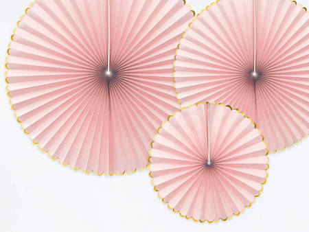 Decorative rosettes light pink, 3 pieces