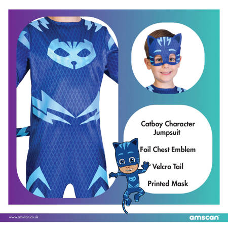 Dress, Costume Disguise Pidżamersi PJ Masks Catboy Kotboy 7-8 years