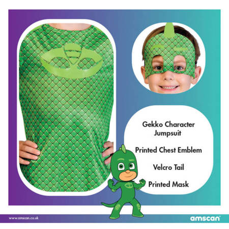 Dress, Costume Disguise Pidżamersi PJ Masks Gekko 5-6 years