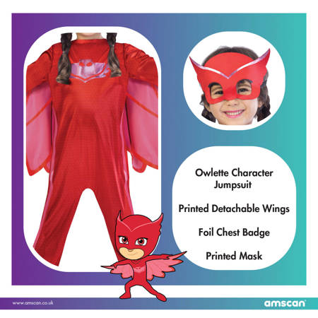 Dress, Costume Disguise Pidżamersi PJ Masks Owlette 5-6 years