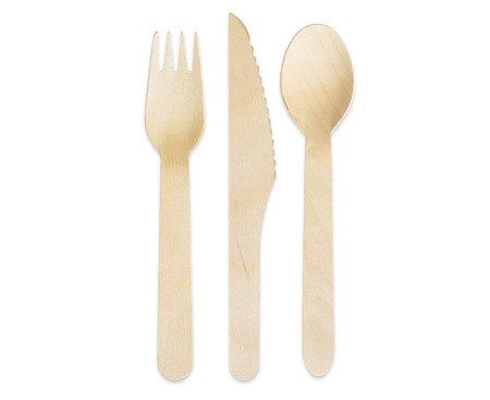 Eco Wooden cutlery, mix of 6