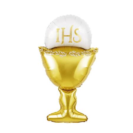 Foil Balloon Chalice with Host Gold-White 45cm.