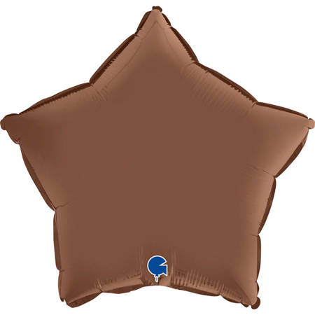 Foil Balloon - Satin Chocolate Brown Star 46 cm, Grabo