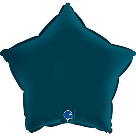 Foil Balloon - Satin Petrol Blue Star 46 cm, Grabo