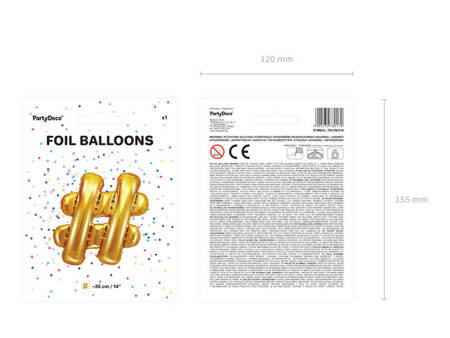 Foil balloon # 35cm, gold