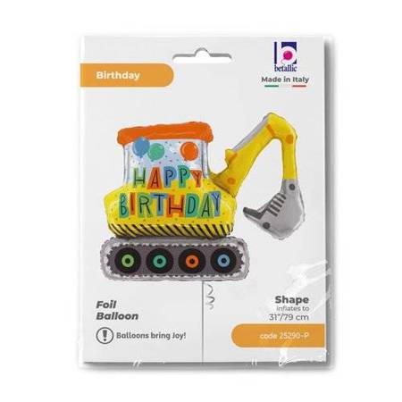 Foil balloon Birthday Construction Excavator 79 cm