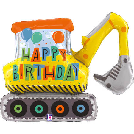 Foil balloon Birthday Construction Excavator 79 cm