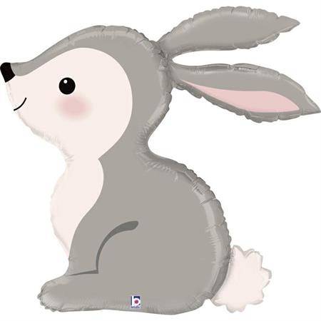 Foil balloon Bunny Rabbit Gray 79 cm