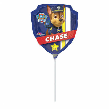 Foil balloon Chase Marshall Dog Patrol on stick, 35cm