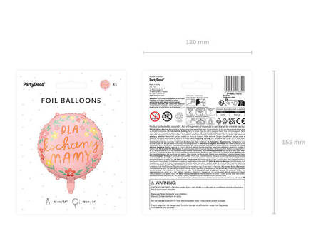 Foil balloon ''Dla kochanej mamy'', 45 cm