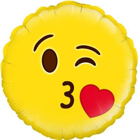 Foil balloon - Emoji Kiss Buziak, 45 cm