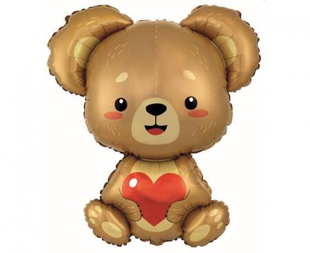 Foil balloon FlexMetal Bear with a heart