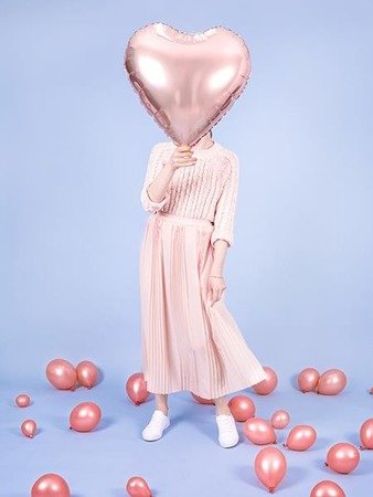 Foil balloon Heart Rose Gold, 61cm, pink gold