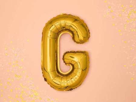 Foil balloon Letter G, 35cm, Gold