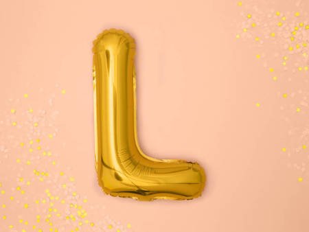 Foil balloon Letter L 35cm, Gold