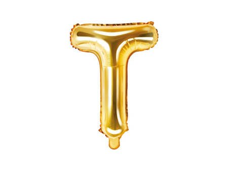 Foil balloon Letter T 35cm, Gold