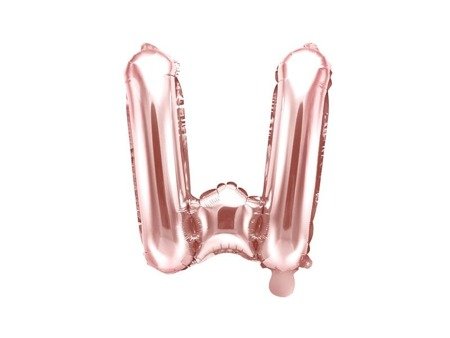 Foil balloon Letter W, 35cm, Rose Gold rose gold