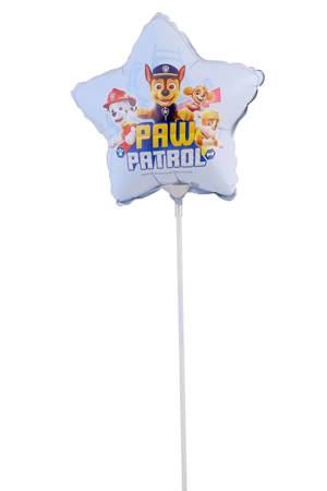 Foil balloon - PSI patrol star 23cm inflated with a stick