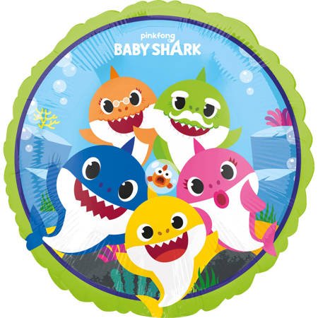 Foil balloon Round Baby Shark, 45cm