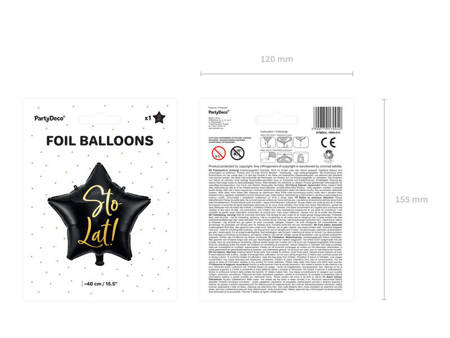 Foil balloon a hundred years! Black Star 40 cm