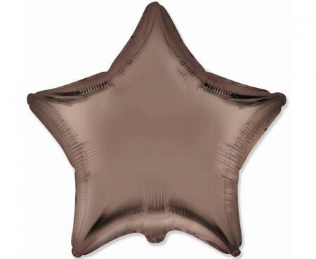 Foil balloon brown, star, 45cm, Flexmetal