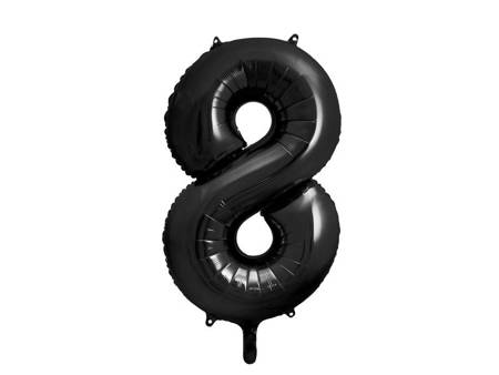 Foil balloon digit 8 black, 86cm black