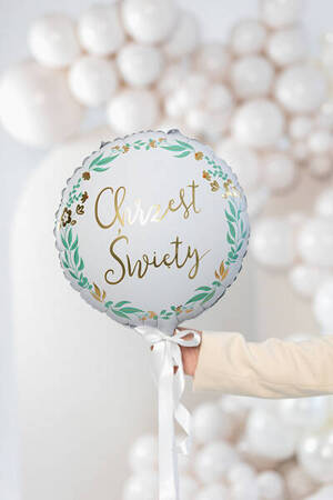 Foil balloon for Baptism, "Chrzest Święty", 46 cm