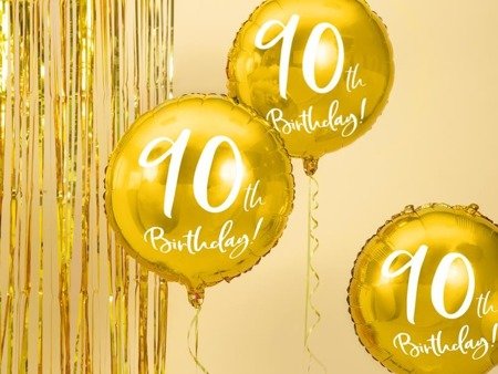 Foil balloon for ninety, 90th Birthday, gold, 45 cm