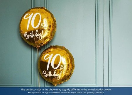 Foil balloon for ninety, 90th Birthday, gold, 45 cm