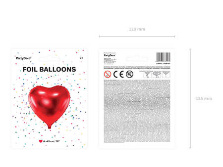 Foil balloon heart Red 45 cm