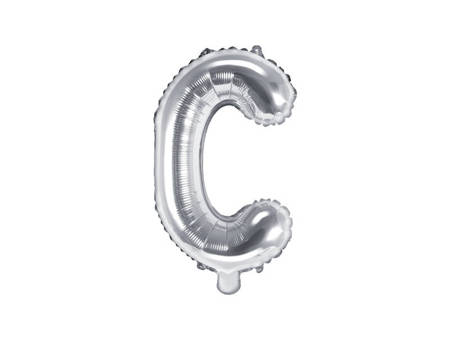 Foil balloon letter C, 35cm, silver