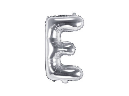 Foil balloon letter E, 35cm, silver