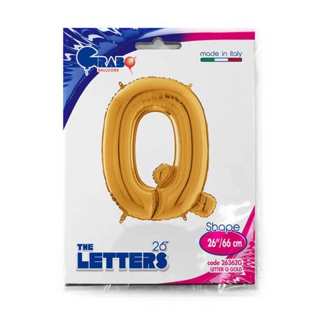 Foil balloon letter Ó, q, 66cm, gold