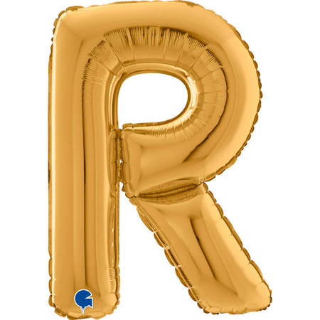 Foil balloon letter R, 66cm, gold