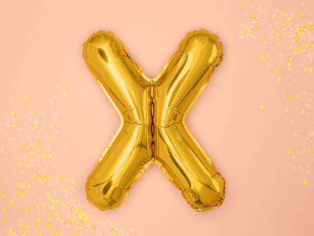 Foil balloon letter x 35cm, gold