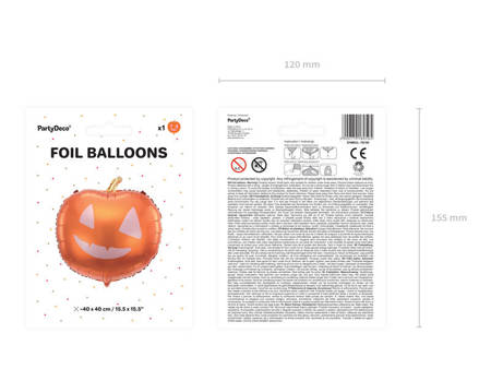 Foil balloon orange pumpkin 40x40 cm