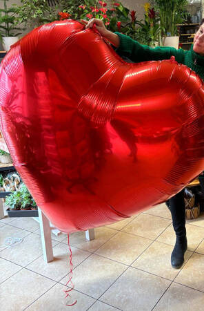 Foil balloon red heart, 63 inches, 160cm